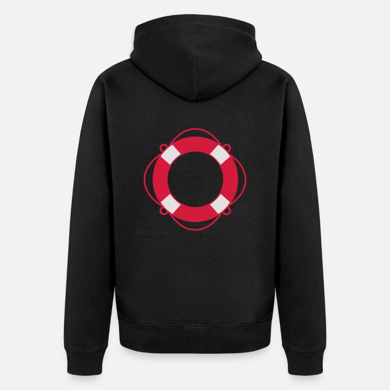 Bouée de sauvetage - Veste à capuche bio Premium Unisexe - noir