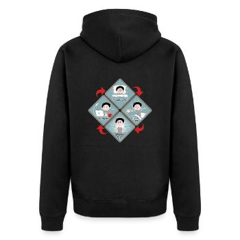 THE INTERNET - just a normal day - RAHMENLOS Gift - Unisex Premium Bio Zip Hoodie - Schwarz - Hinten - Nico (187cm)