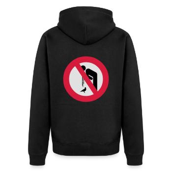 Don't Barf on Birds () - Unisex Premium Bio Zip Hoodie - Schwarz - Hinten - Nico (187cm)