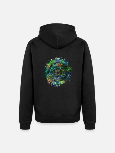 Notenkreis Bunt - Unisex Premium Bio Zip Hoodie - Schwarz