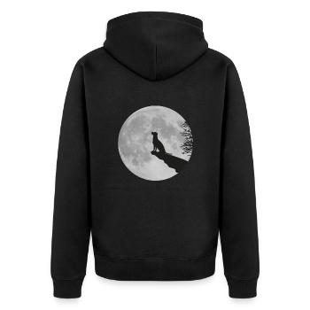 Vollmond Klippe Hund Dog Labrador Werwolf heulen - Veste à capuche bio Premium Unisexe - noir - Dos - Nico (187cm)
