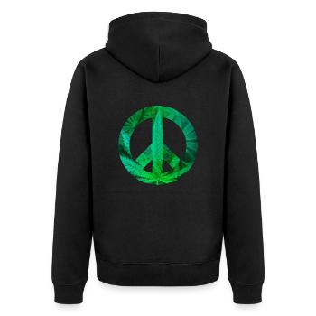 paix avec le chanvre - Veste à capuche bio Premium Unisexe - noir - Dos - Nico (187cm)