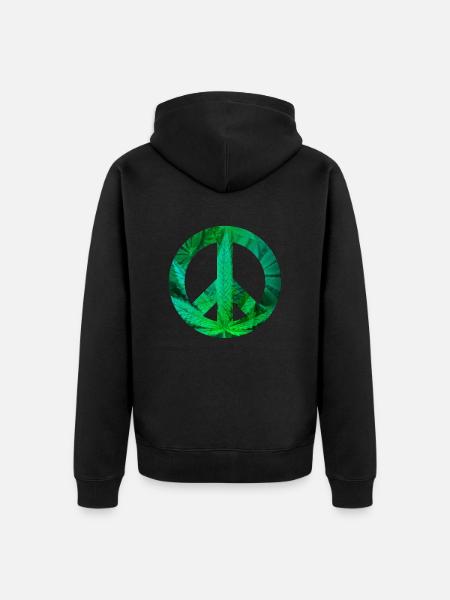 peace with Hemp - Unisex Premium Organic Zip Hoodie - black