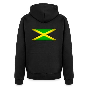 Jamaïque (sur noir) - Veste à capuche bio Premium Unisexe - noir - Dos - Nico (187cm)