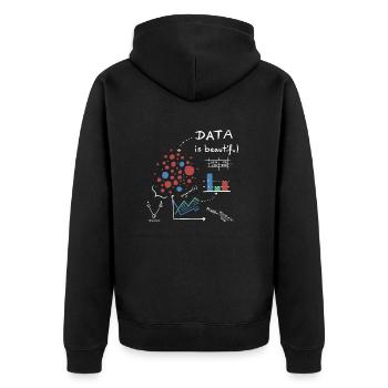 Data is beautiful! - Unisex Premium Bio Zip Hoodie - Schwarz - Hinten - Nico (187cm)