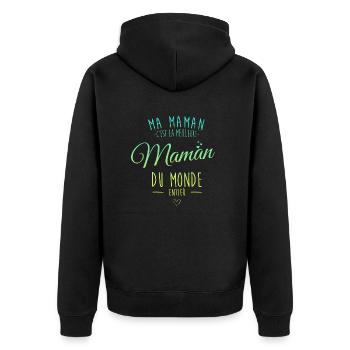 Meilleur maman du monde entier - Veste à capuche bio Premium Unisexe - noir - Dos - Nico (187cm)