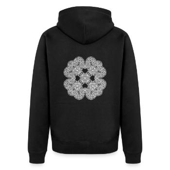 Ornament - Unisex Premium Bio Zip Hoodie - Schwarz - Hinten - Nico (187cm)