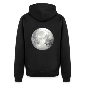 full moon butterfly - Veste à capuche bio Premium Unisexe - noir - Dos - Nico (187cm)