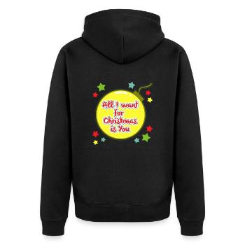 Tout ce que je veux pour noël, c'est toi - Veste à capuche bio Premium Unisexe - noir - Dos - Nico (187cm)