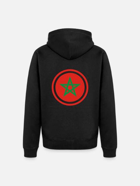 Morocco Emblem - Unisex Premium Organic Zip Hoodie - black