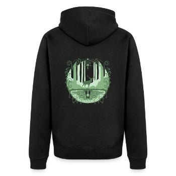 Deer in the forest 2 - Unisex Premium Organic Zip Hoodie - black - Back - Nico (187cm)