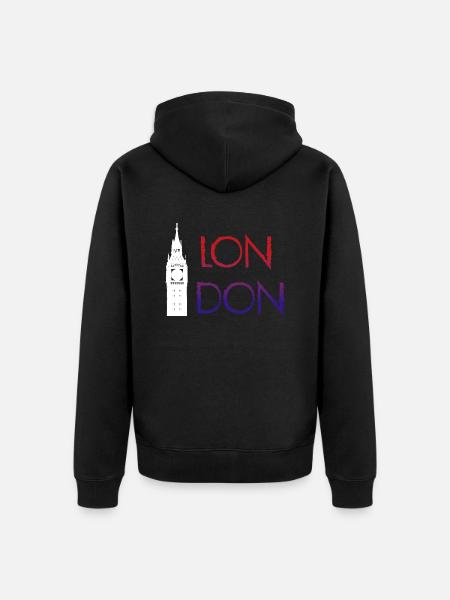 Londres - Veste à capuche bio Premium Unisexe - noir