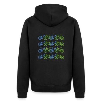 FAHRRAD - Unisex Premium Bio Zip Hoodie - Schwarz - Hinten - Nico (187cm)