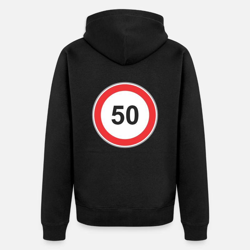 Panneau routier 50 - Veste à capuche bio Premium Unisexe - noir