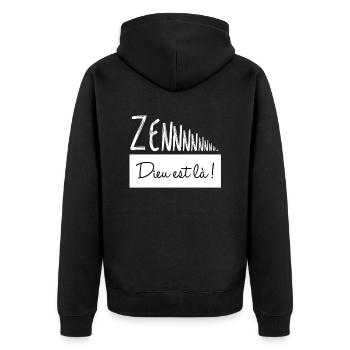 Zen, Dieu est là ! - Veste à capuche bio Premium Unisexe - noir - Dos - Nico (187cm)