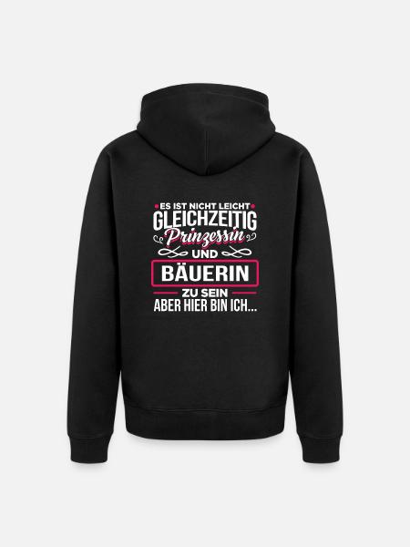 BÄUERIN - Prinzessin - Unisex Premium Bio Zip Hoodie - Schwarz