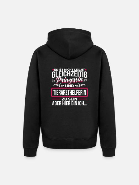 TIERARZTHELFERIN - Prinzessin - Unisex Premium Bio Zip Hoodie - Schwarz