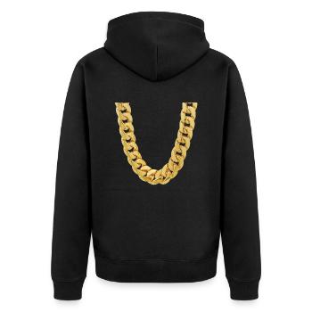 Ma chaîne en or - Veste à capuche bio Premium Unisexe - noir - Dos - Nico (187cm)