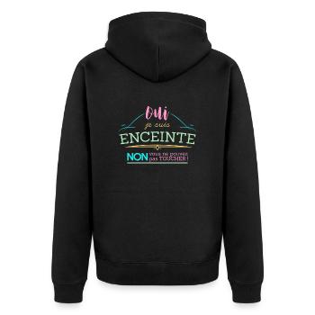 Oui je suis enceinte - Veste à capuche bio Premium Unisexe - noir - Dos - Nico (187cm)