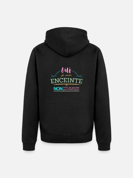 Oui je suis enceinte - Veste à capuche bio Premium Unisexe - noir