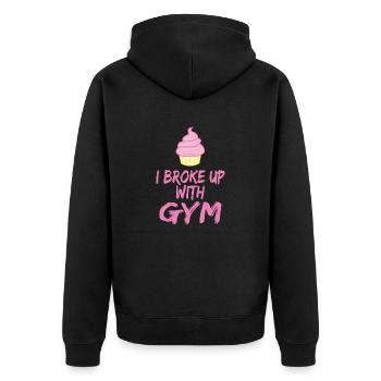 I've separated myself from the gym - Unisex Premium Organic Zip Hoodie - black - Back - Nico (187cm)