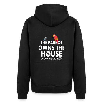 Papagei Liebhaber - Unisex Premium Bio Zip Hoodie - Schwarz - Hinten - Nico (187cm)