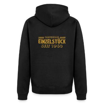 1960. Geburtsjahr Geburtstag - Unisex Premium Bio Zip Hoodie - Schwarz - Hinten - Nico (187cm)