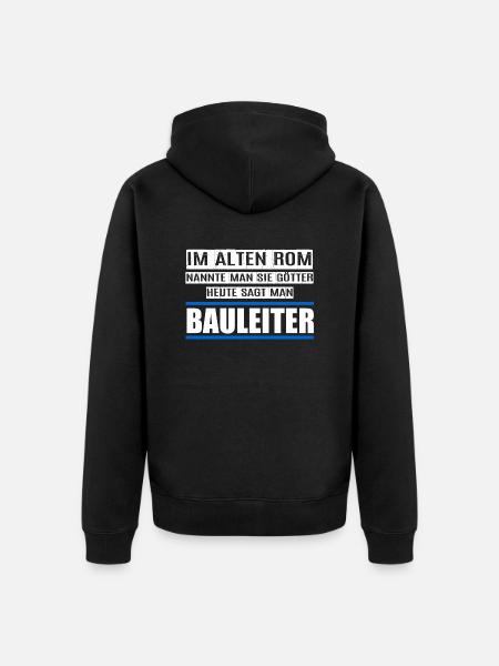 BAULEITER - Unisex Premium Bio Zip Hoodie - Schwarz