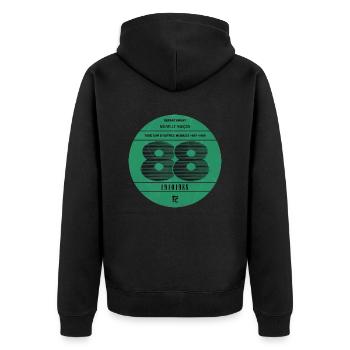 Vignette automobile 1988 - Veste à capuche bio Premium Unisexe - noir - Dos - Nico (187cm)
