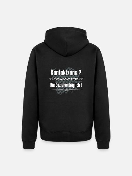 Kontaktzone - Unisex Premium Bio Zip Hoodie - Schwarz