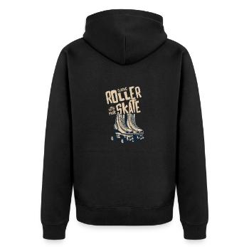 Classic Roller Skates - Unisex Premium Organic Zip Hoodie - black - Back - Nico (187cm)