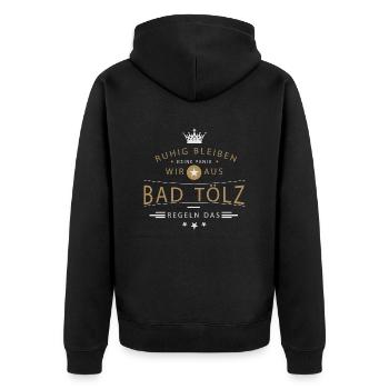 Bad Tölz cooles Souvenir und witziges Andenken - Unisex Premium Bio Zip Hoodie - Schwarz - Hinten - Nico (187cm)