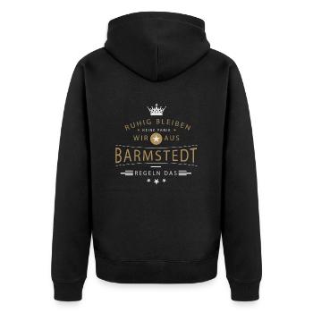 Barmstedt cooles Souvenir und witziges Andenken - Unisex Premium Bio Zip Hoodie - Schwarz - Hinten - Nico (187cm)