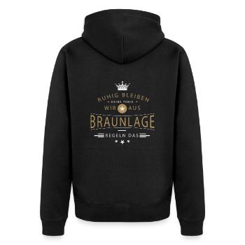 Braunlage cooles Souvenir und witziges Andenken - Unisex Premium Bio Zip Hoodie - Schwarz - Hinten - Nico (187cm)