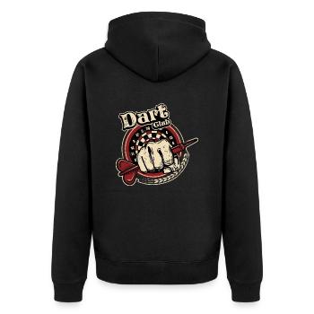 Dart Club 2 - Dart T-Shirts RAHMENLOS - Sport Club - Unisex Premium Bio Zip Hoodie - Schwarz - Hinten - Nico (187cm)