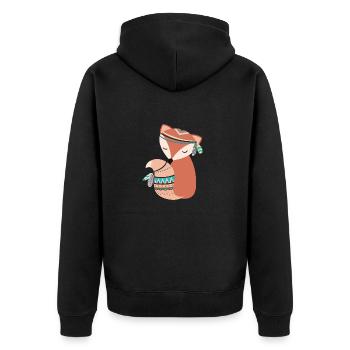 tribal foxy - Unisex Premium Organic Zip Hoodie - black - Back - Nico (187cm)