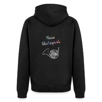 Horn Glücksspirale - Unisex Premium Bio Zip Hoodie - Schwarz - Hinten - Nico (187cm)