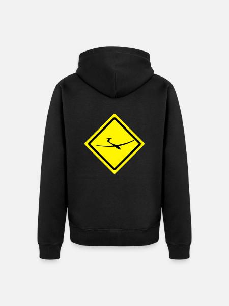 glider roadsign - Unisex Premium Bio Zip Hoodie - Schwarz
