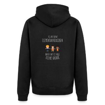 Elementarpädagogin Gründe - Unisex Premium Bio Zip Hoodie - Schwarz - Hinten - Nico (187cm)