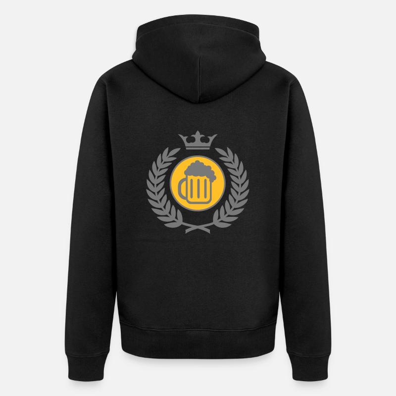 Couronne de laurier (bière) 02 - Veste à capuche bio Premium Unisexe - noir