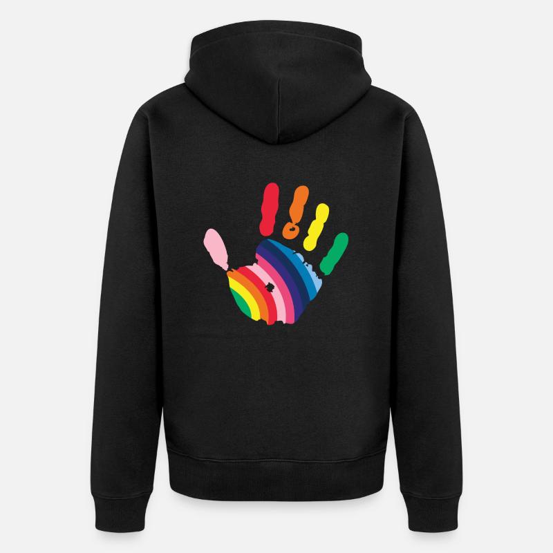 Hand - Unisex Premium Bio Zip Hoodie - Schwarz