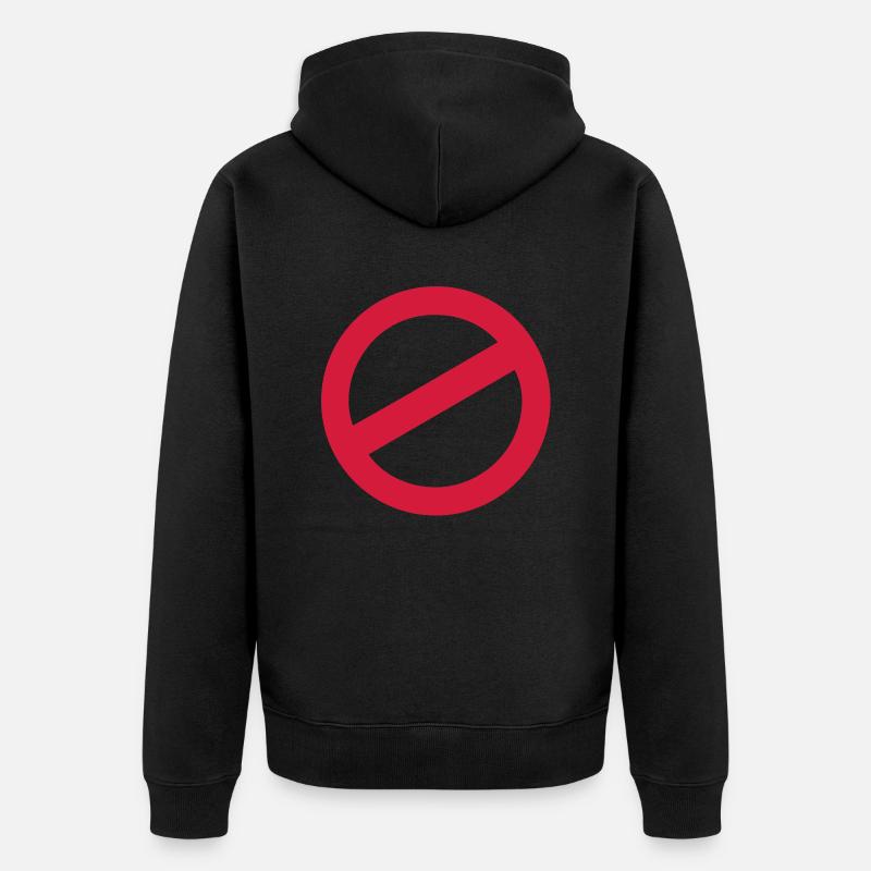 panneau d'interdiction - Veste à capuche bio Premium Unisexe - noir