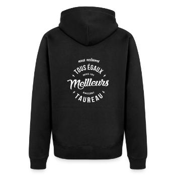 Les meilleurs naissent taureau - Veste à capuche bio Premium Unisexe - noir - Dos - Nico (187cm)