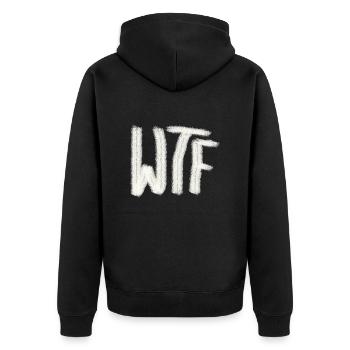 WTF - Unisex Premium Bio Zip Hoodie - Schwarz - Hinten - Nico (187cm)