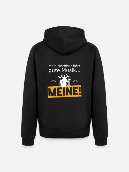 Schlagzeug - gute Musik - Unisex Premium Bio Zip Hoodie - Schwarz