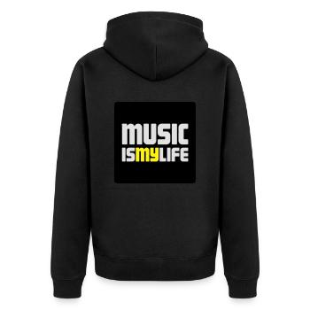 music i smy life - Unisex Premium Organic Zip Hoodie - black - Back - Nico (187cm)