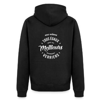 Les meilleurs deviennent Verriers - Veste à capuche bio Premium Unisexe - noir - Dos - Nico (187cm)