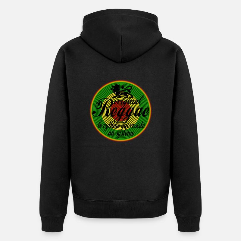original reggae le rythme qui resiste au systeme - Veste à capuche bio Premium Unisexe - noir