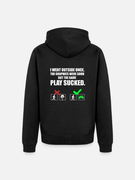 THE GAME PLAY SUCKED - Unisex Premium Bio Zip Hoodie - Schwarz