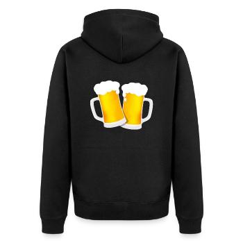 Bier Bierkrug Bierglas Biere Prost Krug Maß JGA - Unisex Premium Bio Zip Hoodie - Schwarz - Hinten - Nico (187cm)